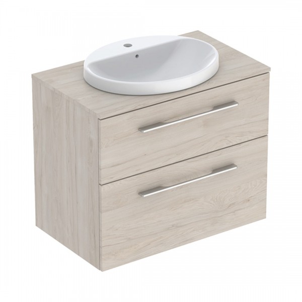 Geberit Selnova Square zestaw łazienkowy 79,1 cm umywalka z szafką orzech włoski hickory jasny 502.875.00.1