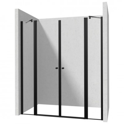 Deante Kerria Plus drzwi prysznicowe uchylne 200 cm czarny mat 50496