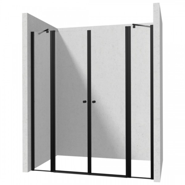 Deante Kerria Plus drzwi prysznicowe uchylne 200 cm czarny mat 50496