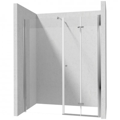 Deante Kerria Plus drzwi prysznicowe składane 70 cm ze ścianką 70 cm chrom 50393