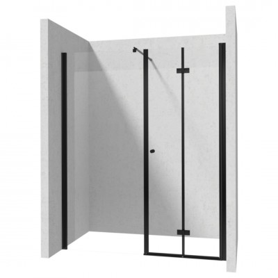Deante Kerria Plus drzwi prysznicowe składane 80 cm ze ścianką 80 cm czarny mat 50545
