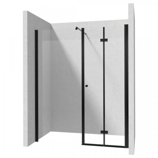 Deante Kerria Plus drzwi prysznicowe składane 70 cm ze ścianką 110 cm czarny mat 50553