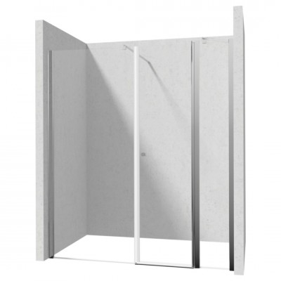 Deante Kerria Plus drzwi prysznicowe uchylne 80 cm ze ścianką 30 cm chrom 50580