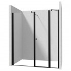 Deante Kerria Plus drzwi prysznicowe uchylne 90 cm ze ścianką 120 cm czarny mat 50623