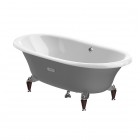 Roca Newcast Classic wanna żeliwna retro wolnostojąca 170x85 cm biały/szary A233650000