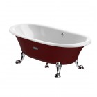 Roca Newcast Classic wanna żeliwna retro wolnostojąca 170x85 cm biały/czerwony A233650003