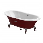 Roca Newcast Classic wanna żeliwna retro wolnostojąca 170x85 cm biały/czerwony A233650003