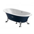 Roca Newcast Classic wanna żeliwna retro wolnostojąca 170x85 cm biały/niebieski A233650004