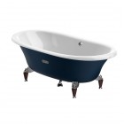 Roca Newcast Classic wanna żeliwna retro wolnostojąca 170x85 cm biały/niebieski A233650004