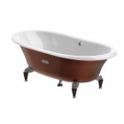 Roca Newcast Classic wanna żeliwna retro wolnostojąca 170x85 cm biały/miedziany A233650008