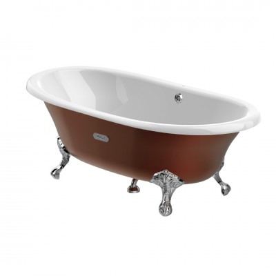 Roca Newcast Classic wanna żeliwna retro wolnostojąca 170x85 cm biały/miedziany A233650008