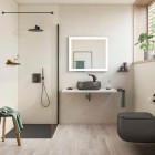 Roca Cratos brodzik prostokątny ceramiczny 70x100 cm onyks A3740L9640