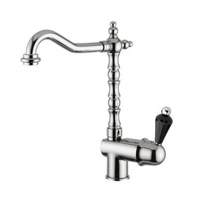 Giulini Giovanni Praga bateria umywalkowa mieszacz wysoka stare złoto - uchwyt czarny Swarovski 7527BR/S.CZ