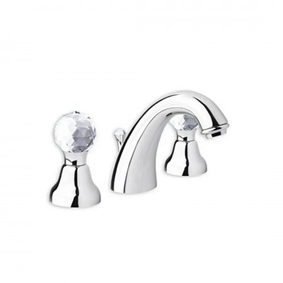 Giulini Giovanni Odessa bateria umywalkowa 3-otworowa stare złoto - uchwyty przezroczyste Swarovski 3912BR