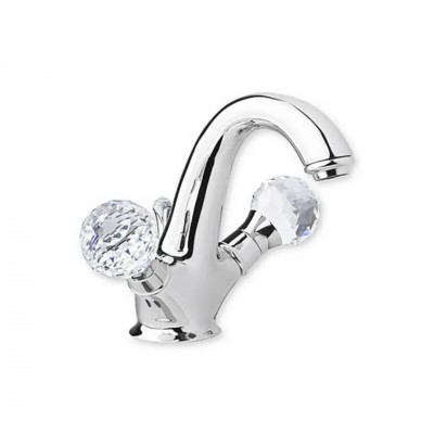 Giulini Giovanni Odessa bateria umywalkowa stare złoto - uchwyty przezroczyste Swarovski 3961BR