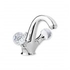 Giulini Giovanni Odessa bateria umywalkowa stare złoto - uchwyty przezroczyste Swarovski 3961BR