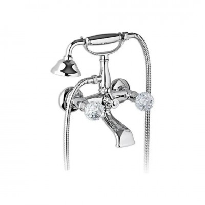 Giulini Giovanni Odessa bateria wannowa stare złoto - uchwyty przezroczyste Swarovski 3900BR