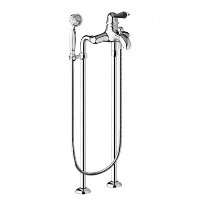 Giulini Giovanni Harmony bateria wannowa + nogi stare złoto - uchwyt czarny Swarovski 9501/NBR/S.CZ