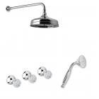 Giulini Giovanni Odessa kompletny zestaw prysznicowy z uchwytem Swarovski przezroczystym stare złoto 39ZES20BR