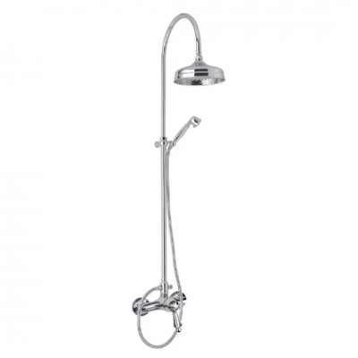 Giulini Giovanni Harmony kolumna natryskowa z baterią retro stare złoto - uchwyt przezroczysty Swarovski 9508S/1162BR/S