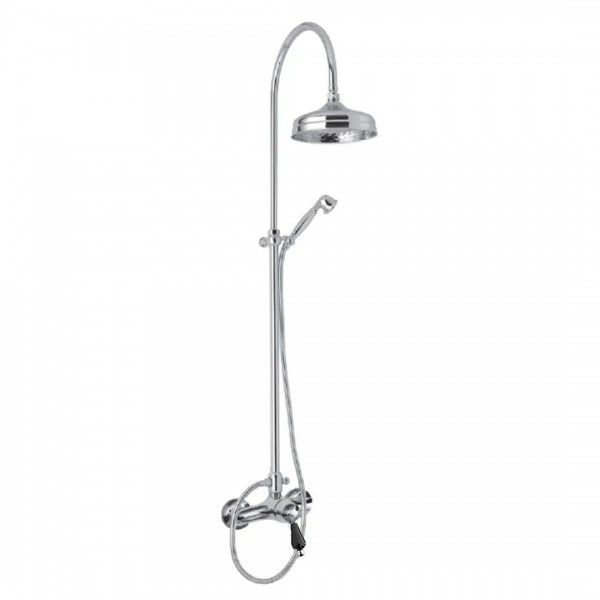 Giulini Giovanni Harmony kolumna natryskowa z baterią retro stare złoto - uchwyt czarny Swarovski 9508S/1162BR/S.CZ