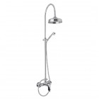 Giulini Giovanni Harmony kolumna natryskowa z baterią retro stare złoto - uchwyt czarny Swarovski 9508S/1162BR/S.CZ