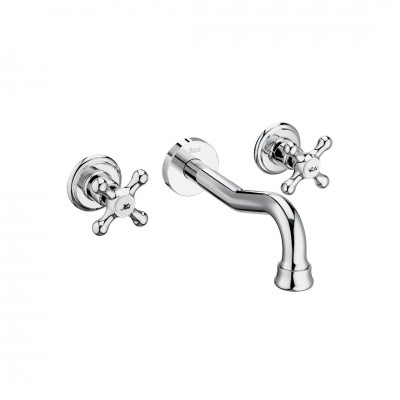 Roca Carmen bateria umywalkowa ścienna 3-otworowa retro chrom A5A474BC00