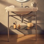 Roca Carmen Unik zestaw łazienkowy 80 cm ze stelażem stal szlachetna A851370425