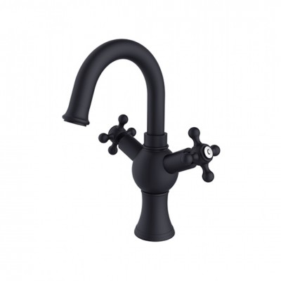 Besco Retro bateria umywalkowa czarny mat BU-RII-CZ