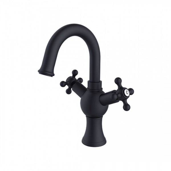 Besco Retro bateria umywalkowa czarny mat BU-RII-CZ