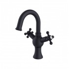 Besco Retro bateria umywalkowa czarny mat BU-RII-CZ