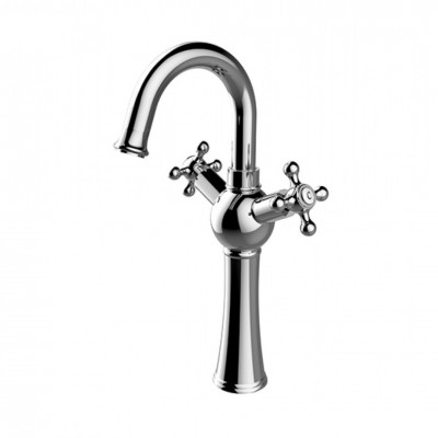 Besco Retro bateria umywalkowa wysoka chrom BU-RI-CH