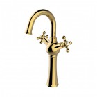 Besco Retro bateria umywalkowa wysoka złota BU-RI-ZL