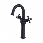 Besco Retro bateria umywalkowa wysoka czarny mat BU-RI-CZ