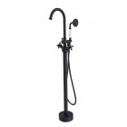 Besco Retro bateria wannowo-prysznicowa wolnostojąca 115 cm czarny mat BW-RI-CZ