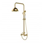 Besco Retro zestaw prysznicowy natynkowy złota