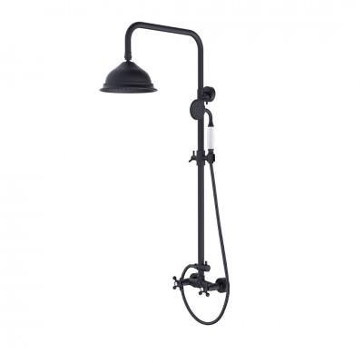 Besco Retro zestaw prysznicowy natynkowy czarny mat