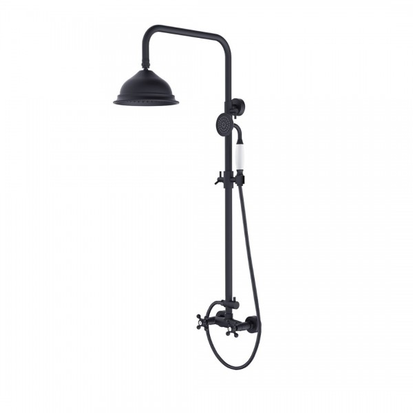 Besco Retro zestaw prysznicowy natynkowy czarny mat