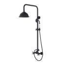 Besco Retro zestaw prysznicowy natynkowy czarny mat