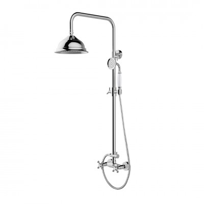 Besco Retro zestaw prysznicowy natynkowy chrom