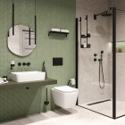 Deante Temisto Nero bateria umywalkowa podtynkowa czarna BQT N54D