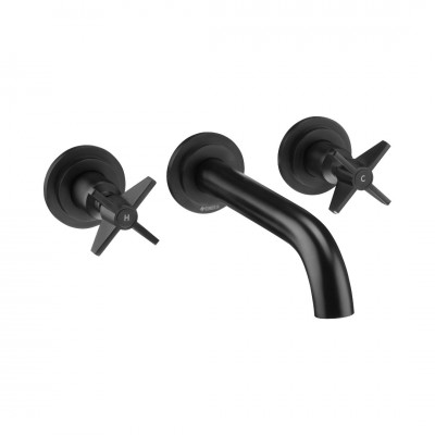 Deante Temisto Nero bateria umywalkowa podtynkowa czarna BQT N54D