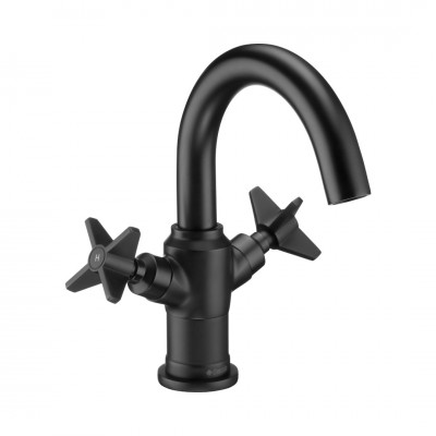 Deante Temisto bateria umywalkowa stojąca czarny mat BQT_N20D