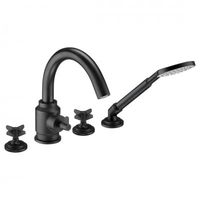 Deante Temisto Nero bateria wannowa 4-otworowa czarna BQT N14D