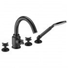 Deante Temisto Nero bateria wannowa 4-otworowa czarna BQT N14D