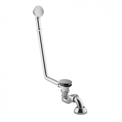 Vicario przelew wannowy retro + korek klik klak + syfon chrom 1210L