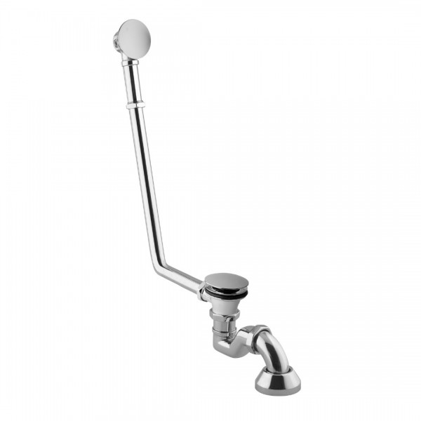 Vicario przelew wannowy retro + korek klik klak + syfon chrom 1210L