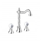 Giulini Giovanni Odessa bateria umywalkowa 3-otworowa wysoka złota - uchwyty przezroczyste Swarovski 3906ZL