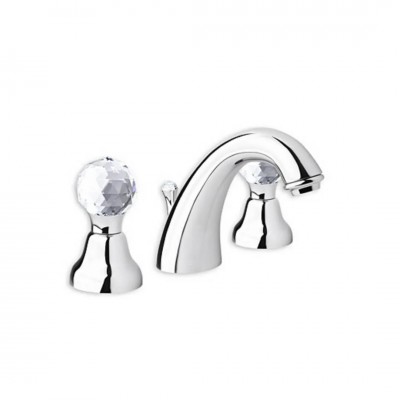 Giulini Giovanni Odessa bateria umywalkowa 3-otworowa złota - uchwyty przezroczyste Swarovski 3912ZL