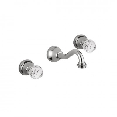 Giulini Giovanni Odessa bateria umywalkowa podtynkowa złota - uchwyty przezroczyste Swarovski 3923/SZL